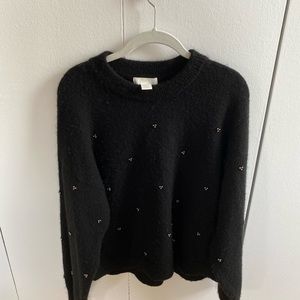 H&M sweater with chrome beaded clusters